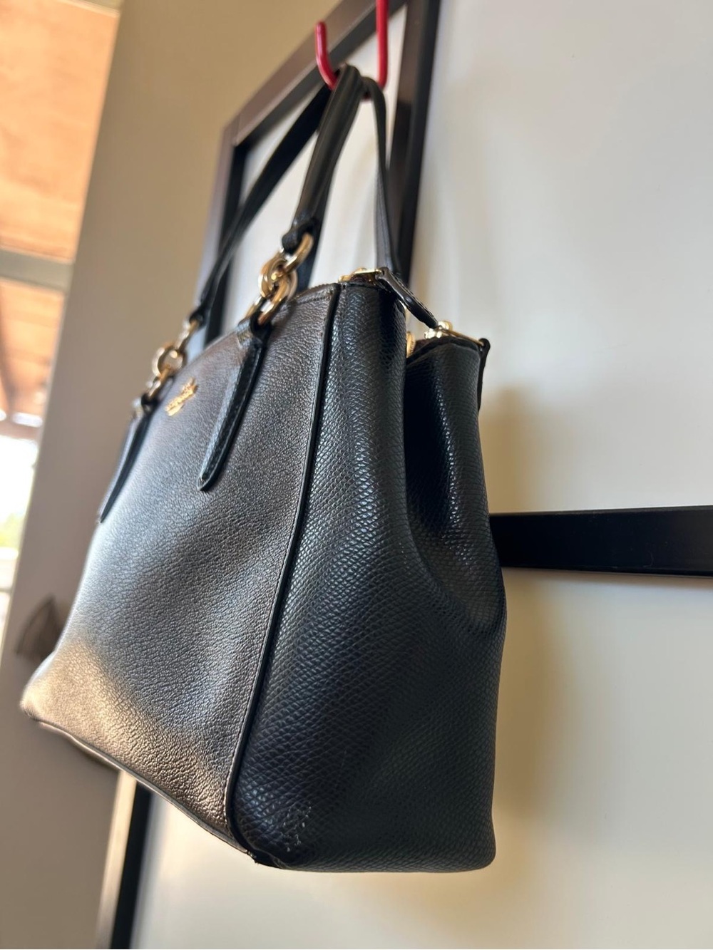 Coach Brown Signature Satchel with Black Trim and Gold Hardware - Picture 5 of 9